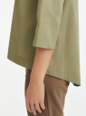 Рубашка свободного силуэта с асимметричным низом oodji для Женщины (зеленый), 13K11002-1B/42785/6600N