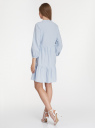Платье ярусное из смесового льна oodji для женщины (синий), 12C11012/16009/7012M