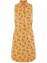 Платье хлопковое на кулиске oodji для женщины (желтый), 11901147-6B/14885/5066F