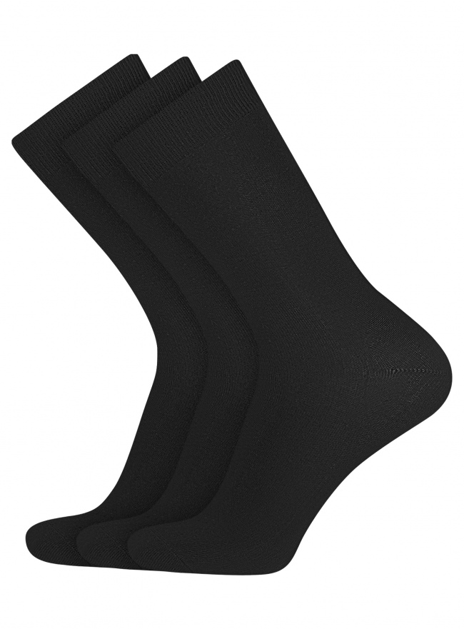 Комплект высоких носков (3 пары) oodji для Мужчина (черный), 7B233001T3/47469/2900N