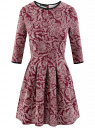 Платье трикотажное со складками на юбке oodji для женщины (красный), 14001148-1/33735/4912E