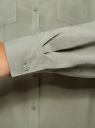 Блузка с нагрудными карманами и регулировкой длины рукава oodji для женщины (зеленый), 11400355-3B/26346/6000N