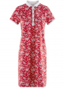 Платье-поло из ткани пике oodji для Женщина (красный), 24001118-2/47005/4C10E