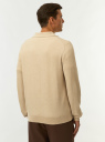 Джемпер вязаный с шерстью и воротником-поло oodji для Мужчины (бежевый) Джемпер вязаный с шерстью и воротником-поло oodji для Мужчины (бежевый), 4L512034M/51628/3300M