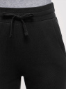Брюки трикотажные на завязках oodji для женщины (черный), 16701055B/47999/2900N