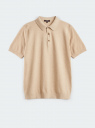 Поло вязаное с коротким рукавом oodji для Мужчины (бежевый), 4L512039M-1/52295/3300M