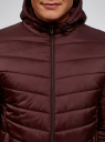 Куртка стеганая с капюшоном oodji для мужчины (коричневый), 1B112001M/25278N/4900N