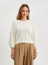 Джемпер свободного силуэта oodji для Женщины (белый), 73807623/53076/1200N