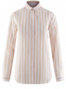 Рубашка хлопковая с длинным рукавом oodji для женщины (бежевый), 13L11032/49806/3310S