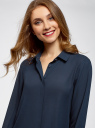 Блузка базовая из струящейся ткани oodji для женщины (синий), 11400368-8B/48854/7900N
