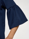 Блузка трикотажная с рукавами-воланами oodji для женщины (синий), 14201527-3/46944/7970P