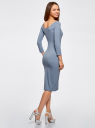 Платье облегающее с вырезом-лодочкой oodji для Женщины (синий), 14017001-6B/47420/7501N