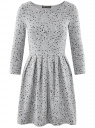 Платье трикотажное приталенное oodji для Женщина (серый), 14011005-3B/47420/2010D