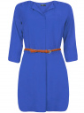 Платье вискозное с плетеным поясом oodji для женщины (синий), 11900180-1/42540/7500N