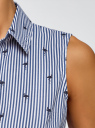 Рубашка базовая без рукавов oodji для женщины (синий), 14905001B/45510/1079A