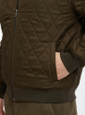 Куртка-бомбер стеганая на молнии oodji для мужчины (зеленый), 1L511079M-2/48733N/6800N