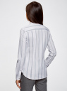 Рубашка приталенного силуэта в полоску oodji для женщины (серый), 11401255/45668/2340S