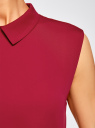 Блузка базовая без рукавов с воротником oodji для Женщины (красный), 11411084B/43414/4900N