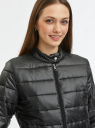 Куртка стеганая с воротником-стойкой oodji для женщины (черный), 10203060B/43363/2900N