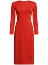 Платье-миди трикотажное с запахом на юбке oodji для женщины (красный), 24000305/45394/4500N