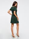 Платье жаккардовое с коротким рукавом oodji для женщины (зеленый), 11902161/45826/6900N
