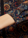 Блузка из струящейся ткани с контрастной отделкой oodji для Женщина (синий), 11411059/43414/7945E