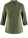 Блузка вискозная с регулировкой длины рукава oodji для Женщина (зеленый), 11403225-2B/26346/6900N