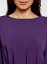 Платье вискозное базовое с ремнем oodji для Женщина (фиолетовый), 11900150-8B/42540/8800N