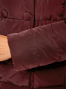 Пальто стеганое на кнопках с объемным воротником oodji для Женщина (красный), 10204049/18552/4900N