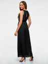 Платье длинное из струящейся ткани oodji для женщины (черный), 21900323/42873/2900N