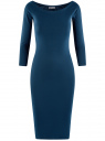 Платье облегающее с вырезом-лодочкой oodji для Женщины (синий), 14017001-1B/37809/7901N