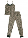 Пижама хлопковая с отделкой кружевом oodji для женщины (бежевый), 56002240/46147/3329A