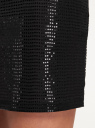 Юбка короткая из блестящей ткани oodji для Женщина (черный), 14101117-1/50726/2929D