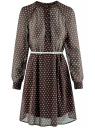 Платье принтованное из шифона oodji для Женщины (коричневый), 21912001-1B/38375/3910D