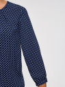 Блузка с вырезом-капелькой и рукавом ¾ oodji для женщины (синий), 11411166/24681/7910D