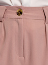 Брюки с защипами на поясе oodji для Женщины (розовый), 11704023/18600/4A01N