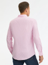 Рубашка из хлопка в полоску oodji для Мужчина (розовый), 3B110034M-2/33081/1041S