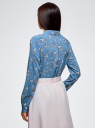 Блузка базовая из вискозы oodji для женщины (синий), 11411136B/26346/7412F