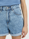 Шорты джинсовые mom fit с отворотами oodji для Женщины (синий), 12807092-2/50815/7000W