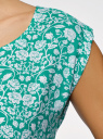 Платье без рукавов из принтованной вискозы oodji для Женщины (зеленый), 11910073-2B/45470/6D12F