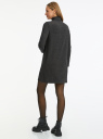 Платье трикотажное с воротником-стойкой oodji для женщины (серый), 14001260/49892/2500M