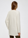 Пальто из фактурной ткани на молнии oodji для Женщины (слоновая кость), 10103012-3/45270/3000N