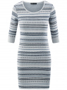 Платье жаккардовое с геометрическим узором oodji для женщины (синий), 14001064-5/46025/7079G