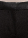 Брюки slim с отделкой из искусственной кожи oodji для женщины (черный), 11701048/31291/2900N