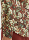 Блузка прямого силуэта с нагрудным карманом oodji для Женщины (красный), 11411134-1B/46123/3119F