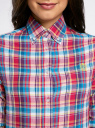 Рубашка свободного силуэта с вышивкой oodji для женщины (розовый), 11411148/46397/4773C