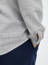 Рубашка из смесового льна с длинным рукавом oodji для мужчины (белый), 3B320002M-6/50875N/1223C
