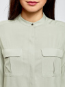 Блузка вискозная с регулировкой длины рукава oodji для женщины (зеленый), 11403225-3B/26346/6000N
