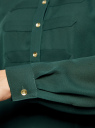 Блузка шифоновая в стиле милитари oodji для Женщины (зеленый), 11411062-1/43291/6E00N