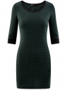 Платье жаккардовое с геометрическим узором oodji для женщины (зеленый), 14001064-6/35468/2962J